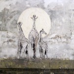 Giraffes under the full moon - SOLGT